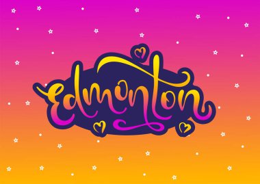 Edmonton Kanada. Vektör modern stil kaligrafi. 