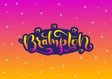 Brampton Kanadası. Vektör modern stil kaligrafi.