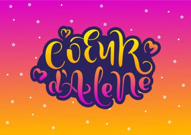 Coeur d'Alene Idaho Amerika. Vektör modern stil kaligrafi.