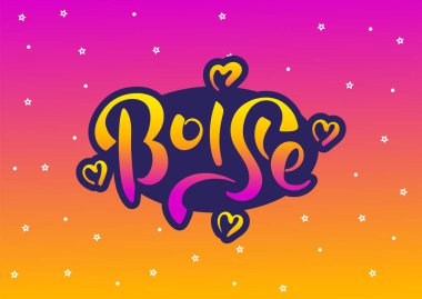 Boise Idaho Amerika Birleşik Devletleri. Vektör modern stil kaligrafi.