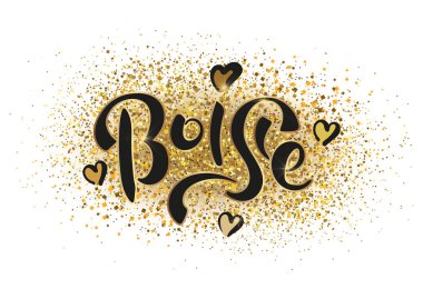 Boise Idaho Amerika Birleşik Devletleri. Vektör modern stil kaligrafi.