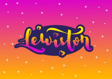 Lewiston Idaho Amerika Birleşik Devletleri. Vektör modern stil kaligrafi.