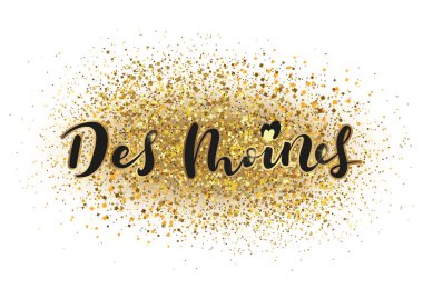 Des Moines Iowa Amerika Birleşik Devletleri. Vektör modern stil kaligrafi.