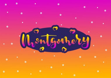 Montgomery Alabama Amerika Birleşik Devletleri. Vektör modern stil kaligrafi.