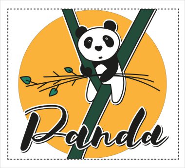 Cute Panda bear illustrations. Hand drawnlettering.