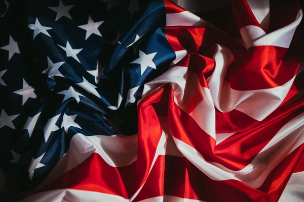 Nahaufnahme Einer Zerzausten Amerikanischen Flagge — Stockfoto