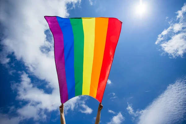 Gay Gay Bandeira Soprado Vento — Fotografia de Stock