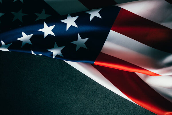 American flag background with space for text.