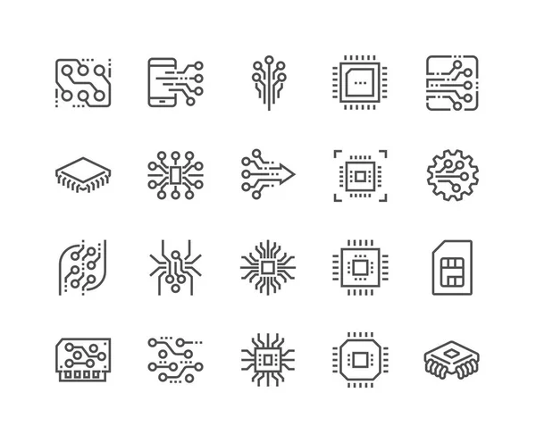 Línea Electrónica Iconos — Vector de stock