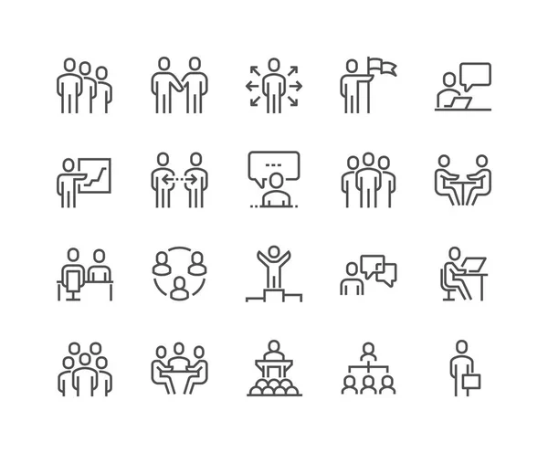 De pictogrammen van de mensen van de bedrijfs van de regel — Stockvector