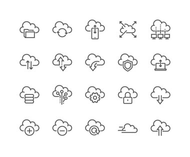 Line Computer Cloud Icons clipart
