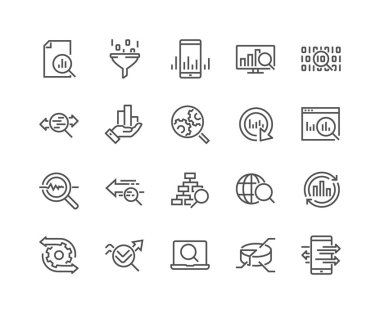 Line Data Analysis Icons clipart