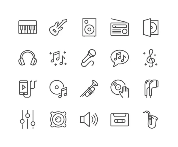 Line Music Icons — Stock Vector