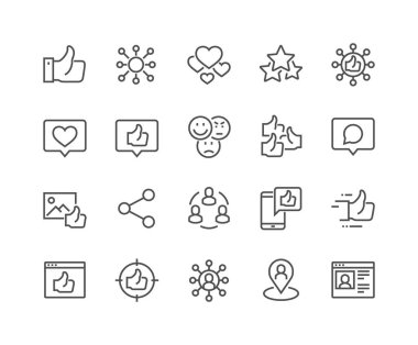 Line Social Networks Icons clipart
