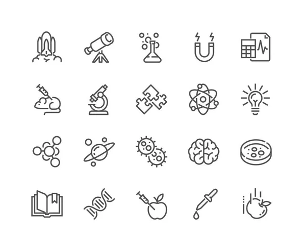 Line Science Icons — Stock Vector