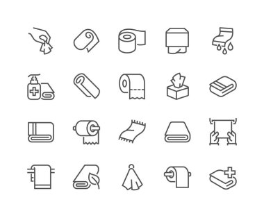Line Towels and Napkins Icons clipart