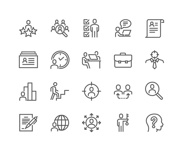 Line Head Hunting Icons — Stock Vector