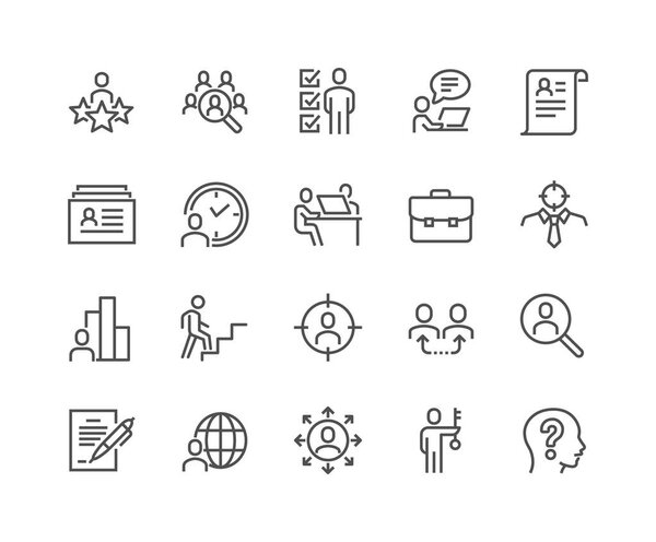 Line Head Hunting Icons