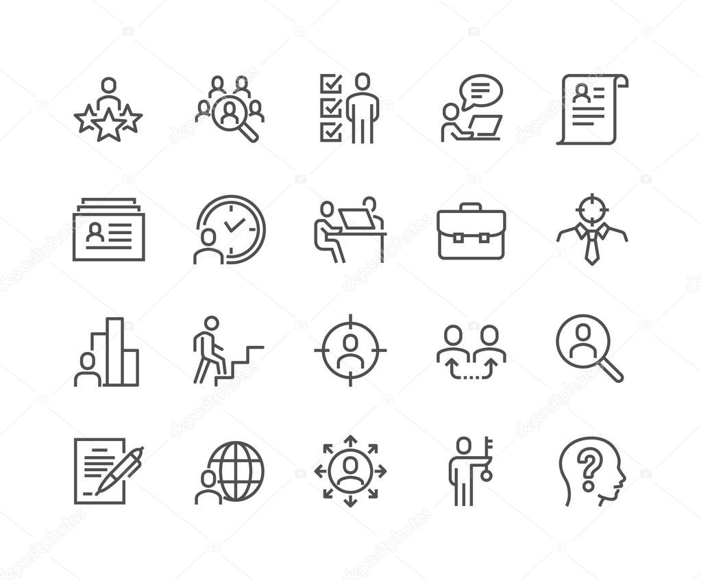 Line Head Hunting Icons