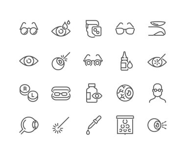 Line Optometry Icons clipart