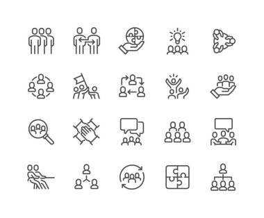Line Team Work Icons clipart