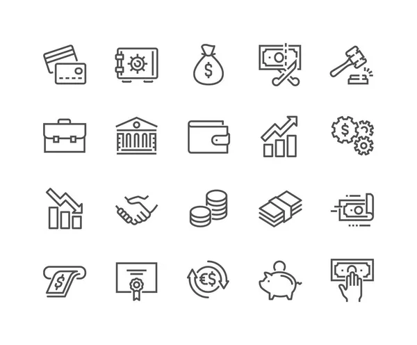 Line Finance Icons — Stock Vector