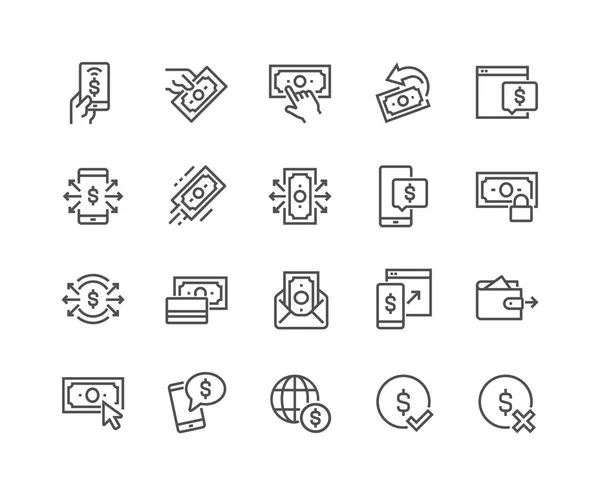 Pictogrammen van de betaling van de lijn — Stockvector