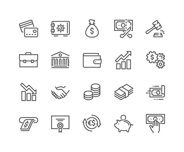 Line Finance Icons Vector Graphics