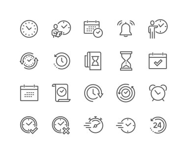 Line Time Icons clipart