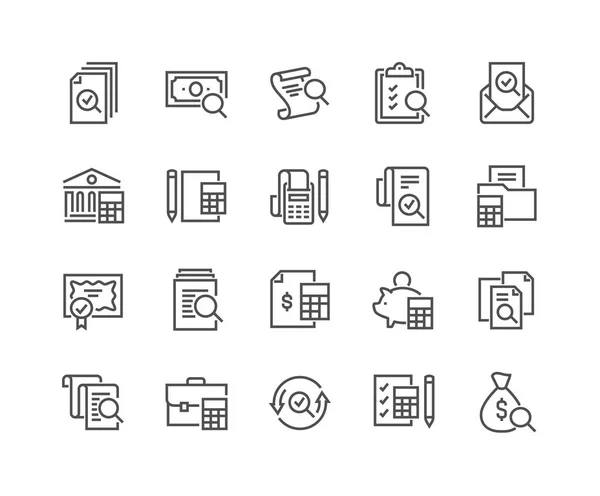 Iconos de Contabilidad de Línea — Vector de stock