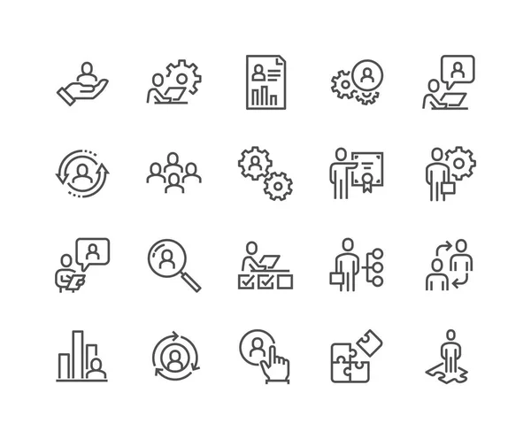Line Business Management Icons — Stock Vector