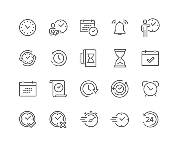 Iconos de tiempo de línea — Vector de stock