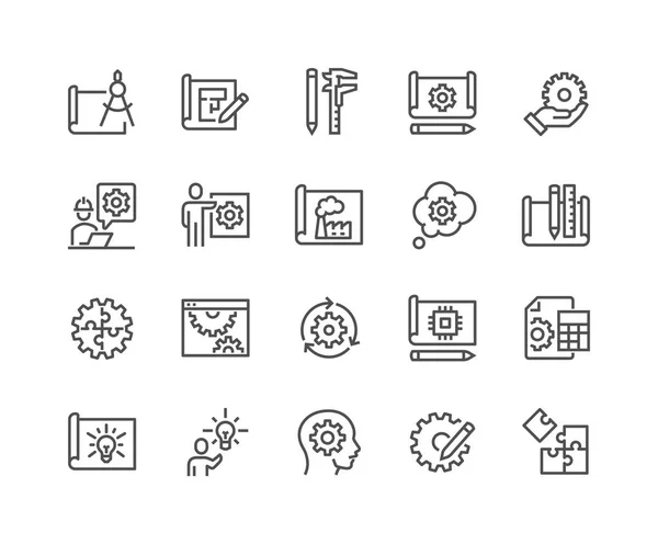 Line Engineering Design Icons Royalty Free Stock Illustrations