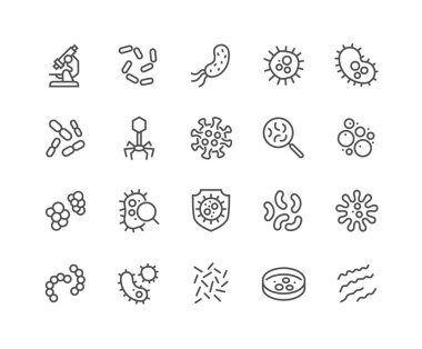 Line Bacteria Icons clipart