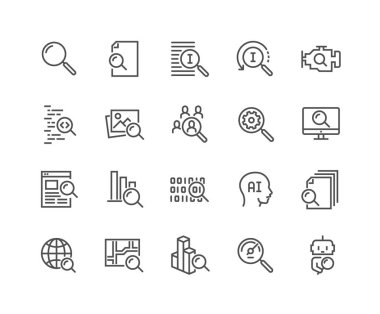 Line Search Icons clipart
