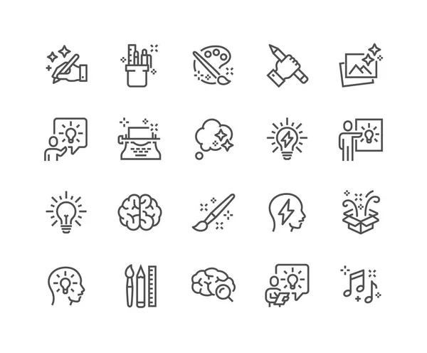 Iconos de creatividad de línea — Archivo Imágenes Vectoriales