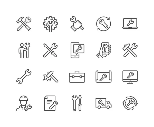 Conjunto Simple Iconos Línea Vectorial Relacionados Con Reparación Contiene Iconos — Archivo Imágenes Vectoriales