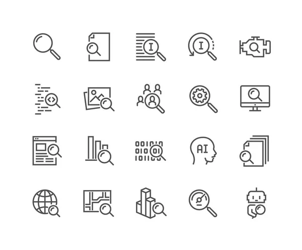 Line Search Icons — Stock Vector