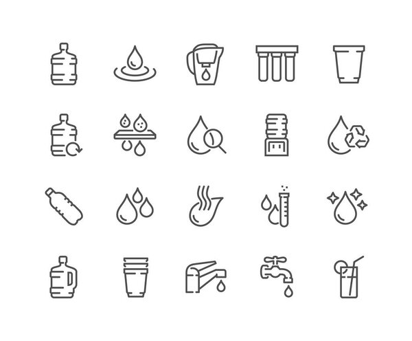 Line Water Icons