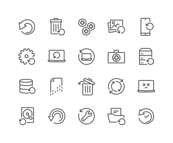 Iconos de recuperación de línea — Archivo Imágenes Vectoriales