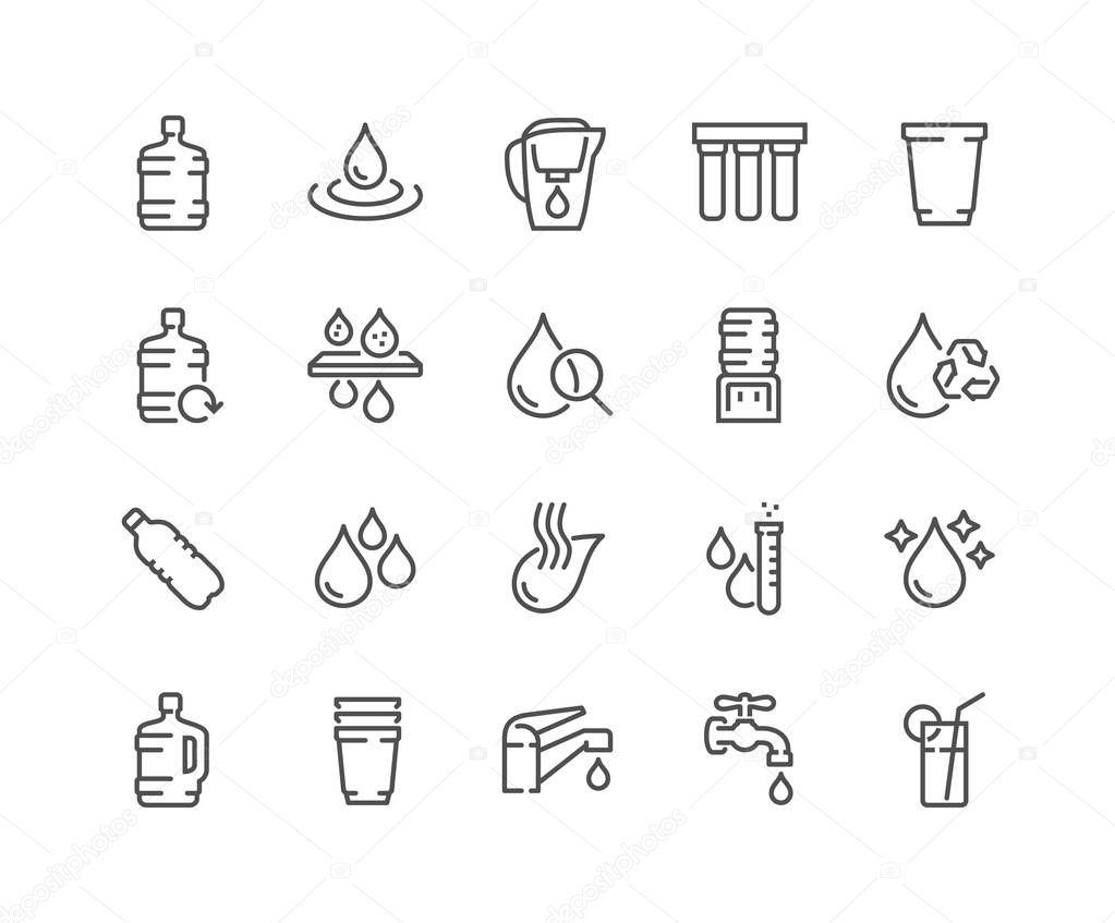 Line Water Icons