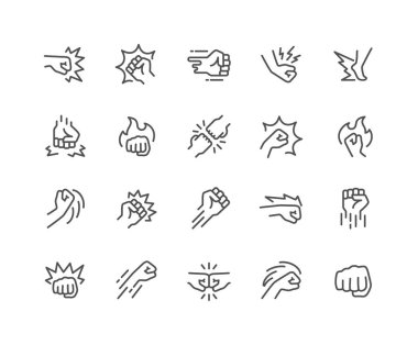 Line Fight Icons clipart