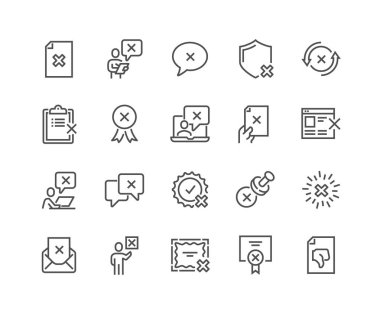 Line Reject Icons clipart