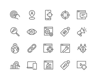 Line SEO Icons clipart