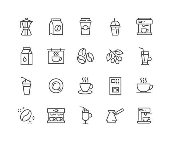 Iconos de café de línea — Archivo Imágenes Vectoriales