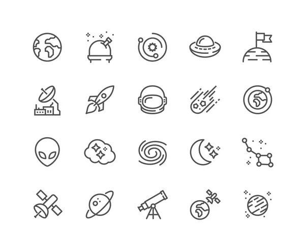 Iconos de espacio de línea — Vector de stock