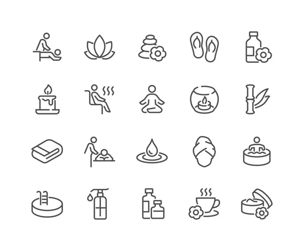 Line SPA Icons — Stock Vector