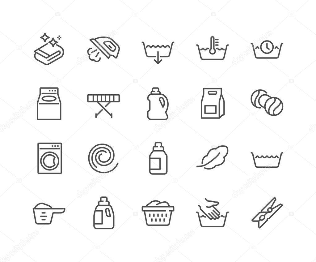 Line Laundry Icons