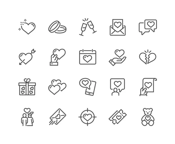 Line kärlek ikoner — Stock vektor