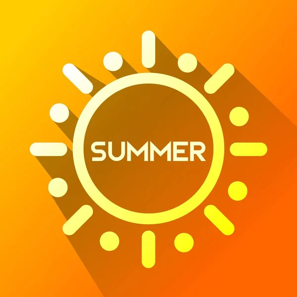 summer sun icon in Flat  One of web collection icon  for UI, UX. Sunshine, heat.  simple clean flat long shadow icon illustrationfor web design, element, print and presentation